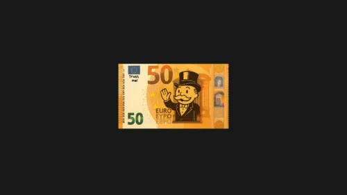 por qué el dinero pierde valor - Billete de 50 euros con el personaje de monopoly